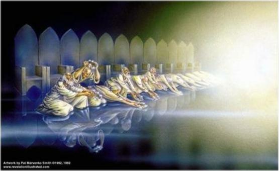 Crowns at His feet